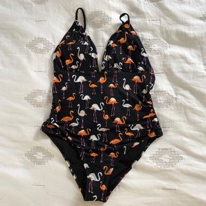 Flamingo Print One Piece Cupshe suit